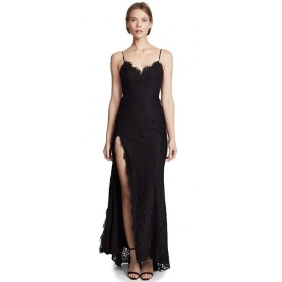 FAME AND PARTNERS The Everett Black Lace Dress Size 0